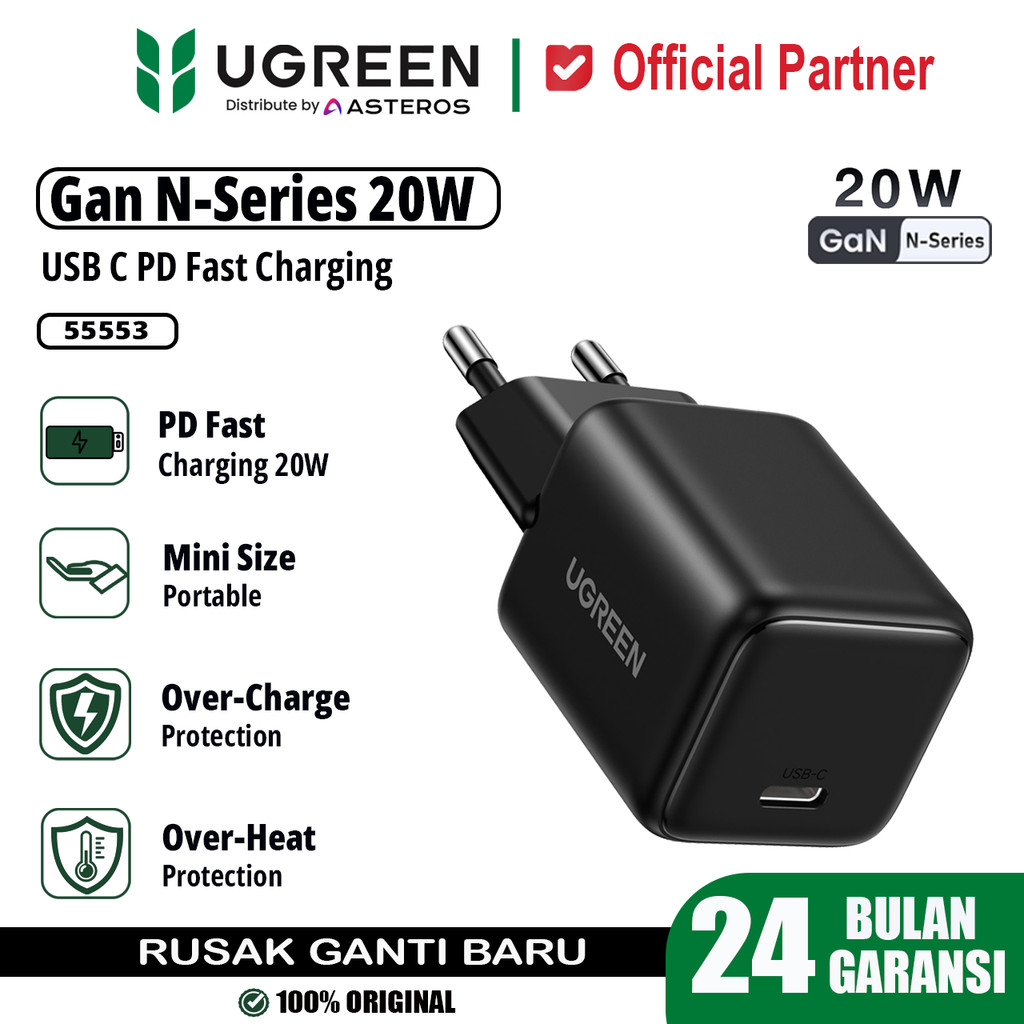 Ugreen N Series Kepala Charger Type C GAN Fast Charging 20W 30W