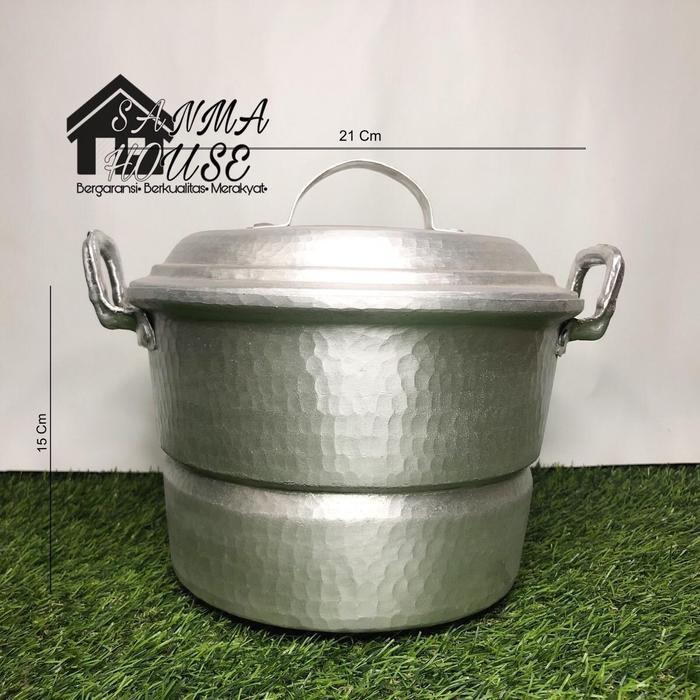 Dandang Mini Asli Garut Bahan tebal | Langseng Serbaguna pleh oleh garut | Panci set Gambar Air - 1,