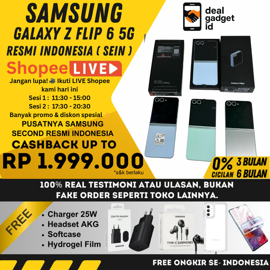 Samsung Z Flip 6 | Flip 5 | Flip 4 5G 512GB 256GB 128GB Second Resmi Sein indonesia