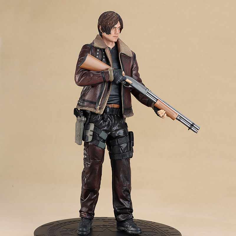 33cm Leon S. Kennedy PVC Action Figure Biohazard Game Leon GK Figure Statue Model Toys Kids Doll Gif