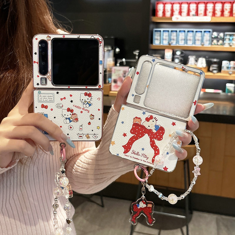 Casing ponsel lipat untuk Huawei Pura X kulit elektroplating pita gelang KT casing ponsel TPU keras