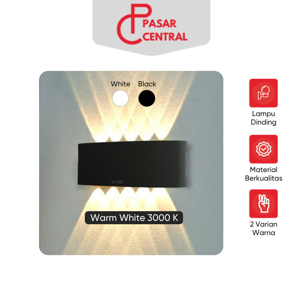 TAFFLED Lampu Dinding Hias Indoor Plastic Body 10W 10 LED Warm White - 10T