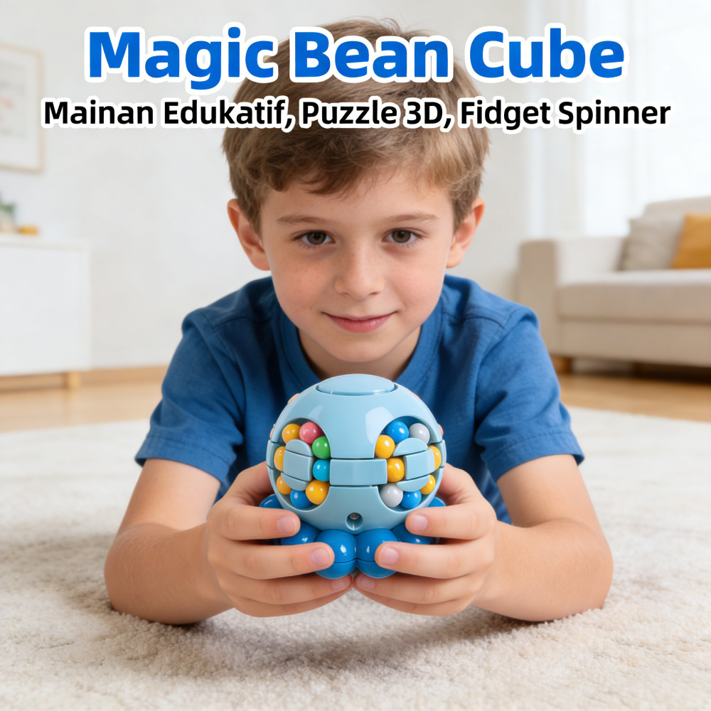 Mainan Edukatif/Puzzle Anak/Puzzle 3d/Rubik Fidget Spinner/Spinner Rubik Cube/Cube Bead Spinner