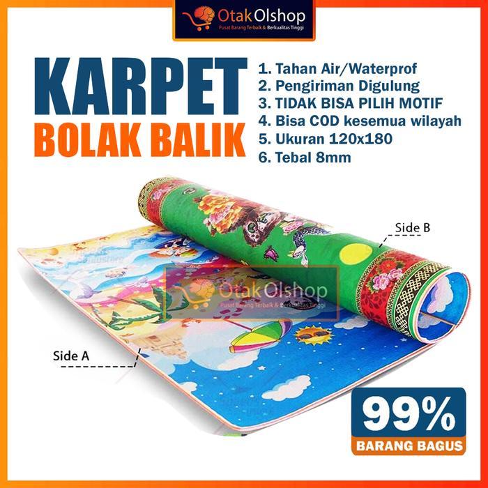 Karpet foam bolak balik 120x180 / karpet tebal motif karakter / Tikar - Bolak Balik, Tanpa Plastik