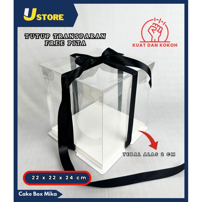 Kotak kue Kotak kue mika transparan Dus kue transparan Cake box KOTAK KADO ULANG TAHUN HANTARAN HAMP