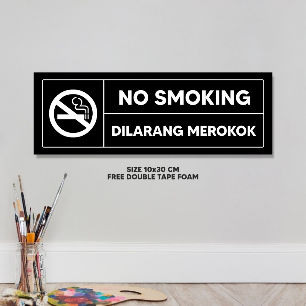 Hiasan Dinding No Smoking - Hiasan Pintu Kamar Peringatan No Smoking
