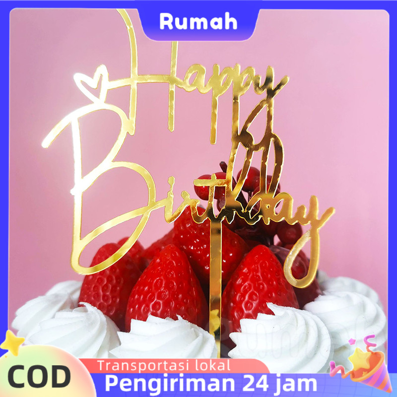 Kartu ucapan ulang tahun akrilik warna-warni, huruf selamat ulang tahun, meriah, lembaran plastik un