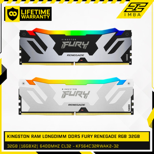 KINGSTON FURY RENEGADE RGB DDR5 32GB (2x16) 6400MHz - KF564C32RSAK2-32