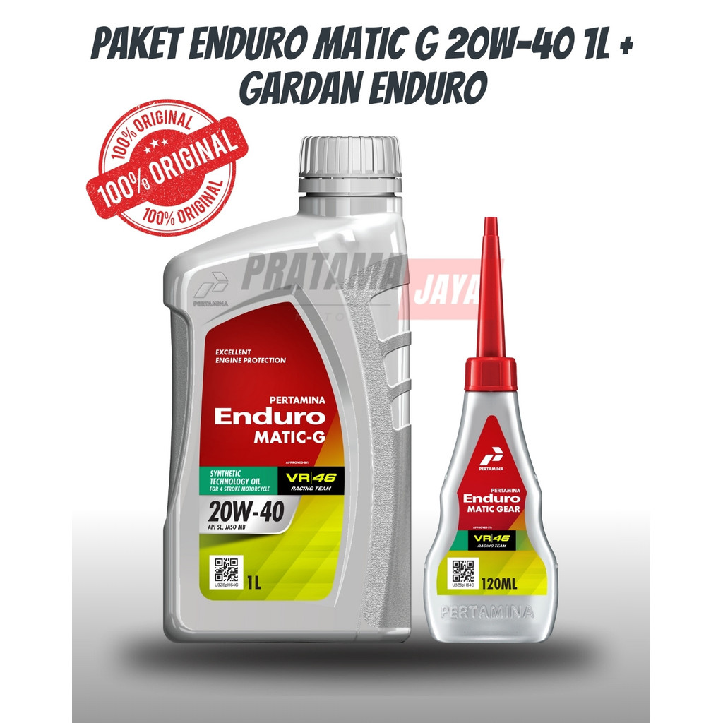 OLI PERTAMINA ENDURO MATIC G 20W40 1L & OLI GARDAN ENDURO ORIGINAL