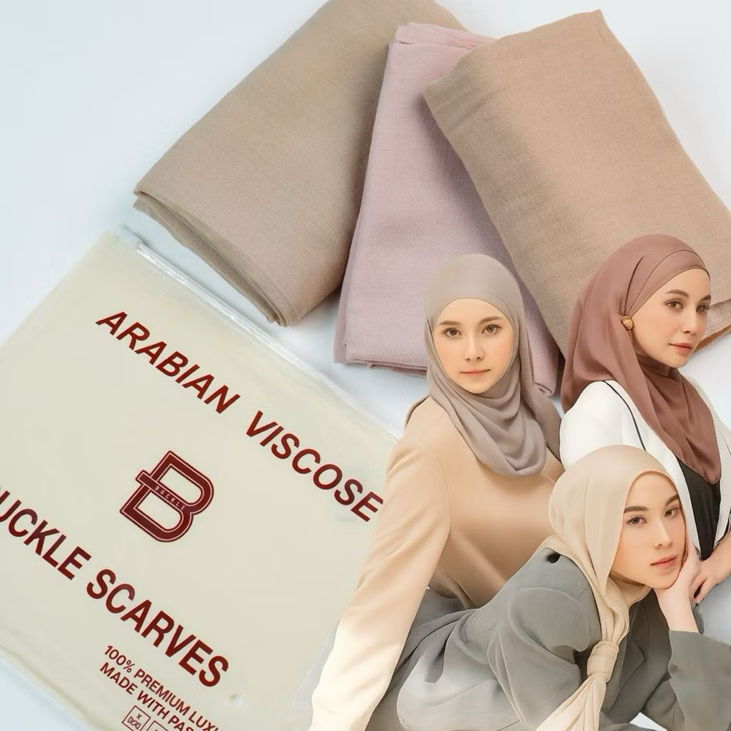 ECER PASHMINA VISCOSE POLOS BUCKLE SCARVES|PASHMINA POLOS|JILBAB PASHMINA SEGI PANJANG