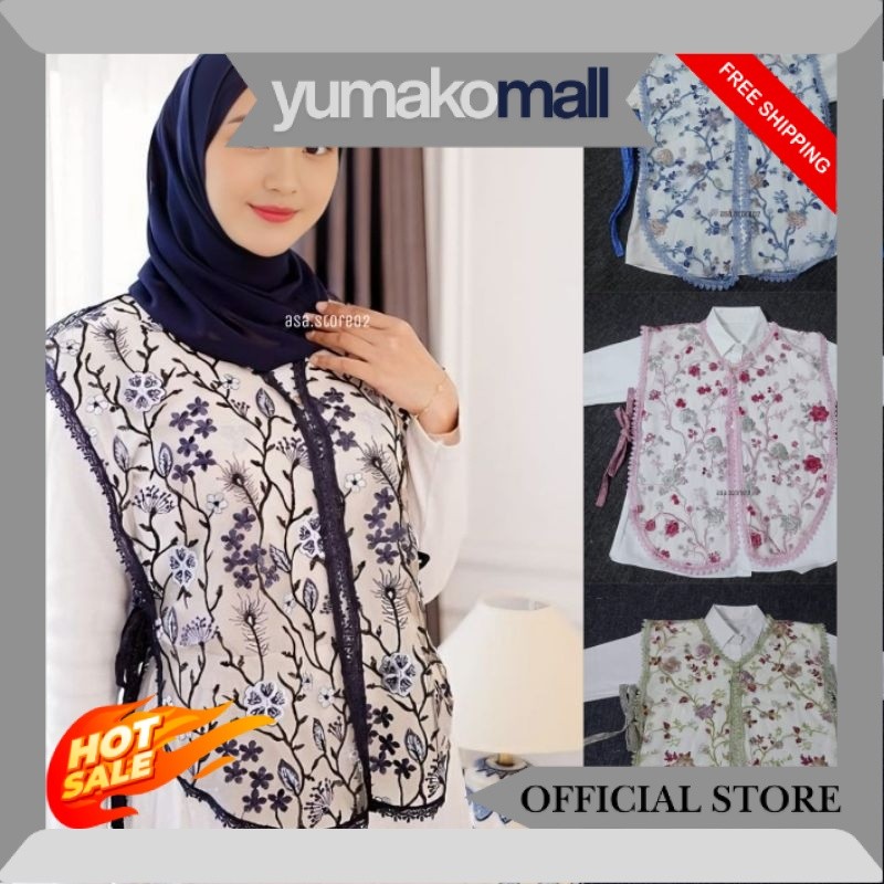 Vest Brokat Tile Garden PREMIUM/Vest Brokat Kondangan/Rompi Wanita JM