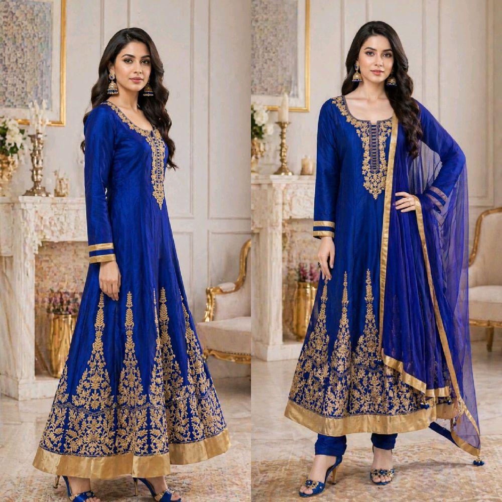 Baju India Wanita Anarkali Tafetta Bordiran Tebal – Dress Pesta Kondangan Mewah Kekinian