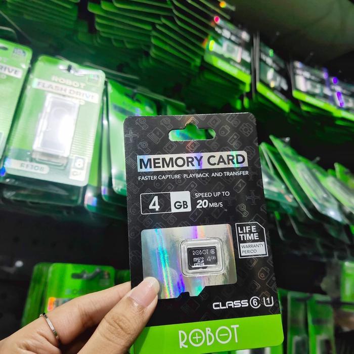 ROBOT memory card / MMC 4gb 8gb 16gb 32gb ORIGINAL 100% TF WITH PACK MEMORI MEMORY - Mmc 4GB