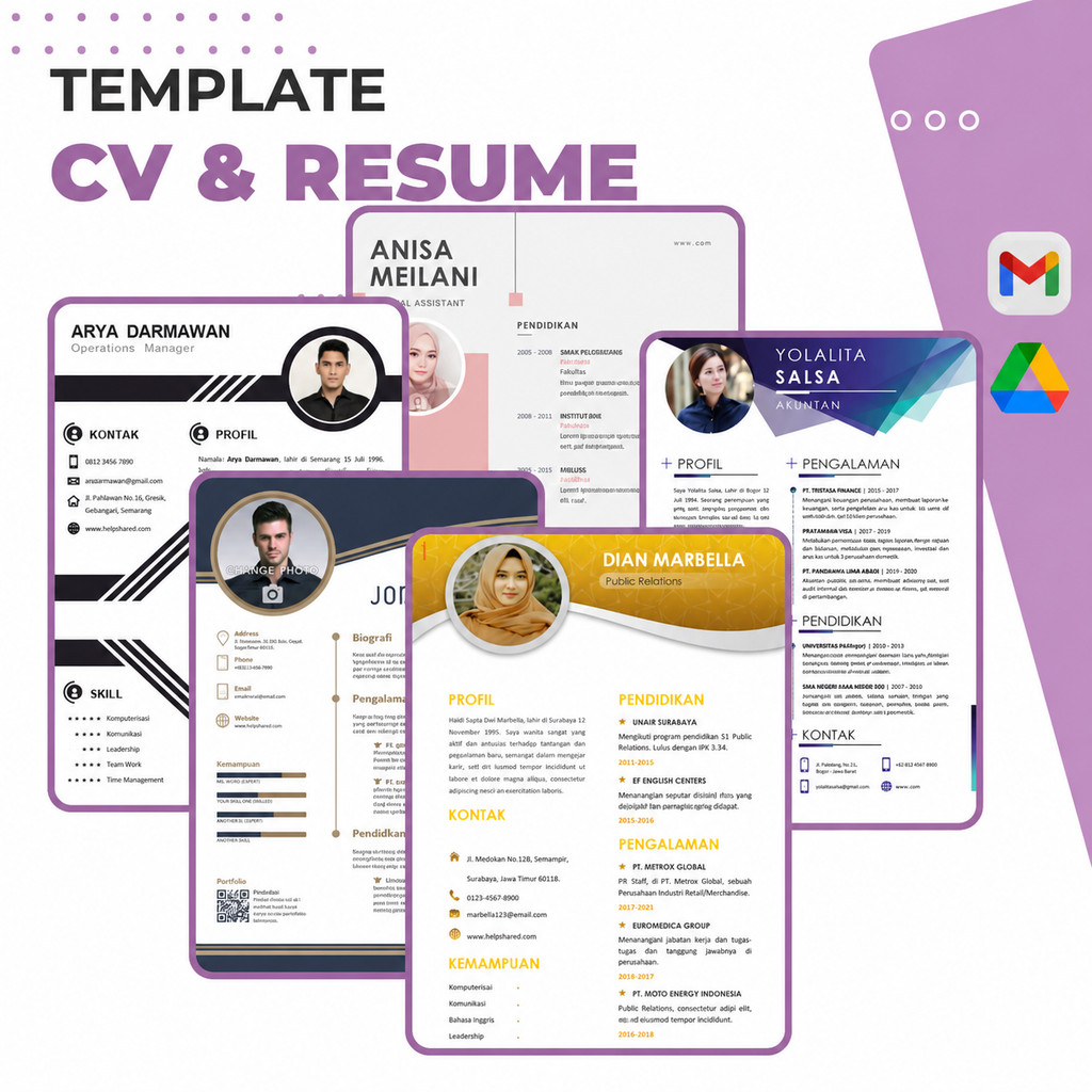 500++ Template CV & Resume Format Word - Template Lamaran Kerja - Mudah Digunakan