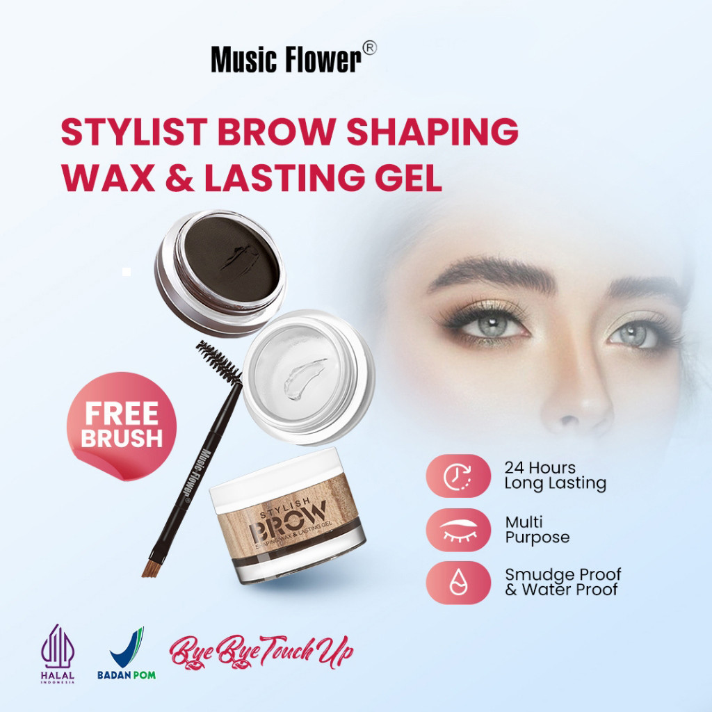 PELUNCURAN BARU: MUSIC FLOWER Brow 2-in-1 Wax Pembentuk Alis & Gel Tahan Lama – Kuas Alis Waterproof