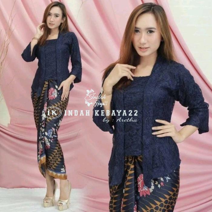 Setelan Kebaya Elegan Modern Kutubaru Brokat Atasan Baju Kebaya Dewasa Dress Wanita Kondangan Lamara