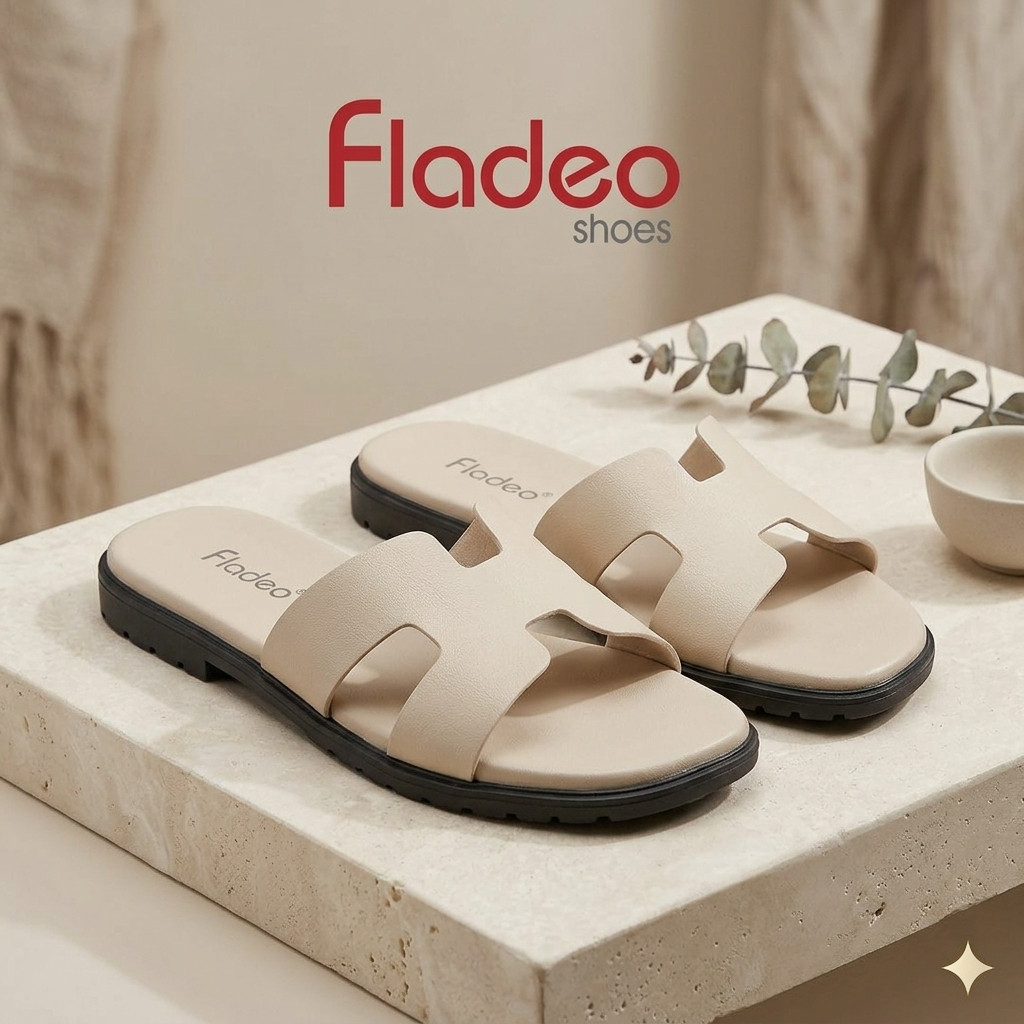Sandal Wanita Slop Polos Teplek Elegan Terbaru Kekinian Simple