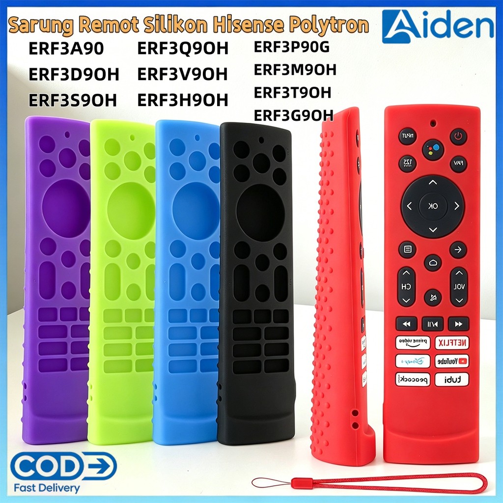 Sarung Remot Silikon Hisense Polytron|Casing Pelindung Remote ERF3A90 ERF3 Series|Bahan Tebal Anti S