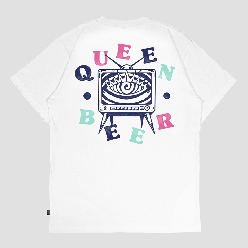Tsrit Baju Kaos Queen Beer - T-shirt Vuelz White