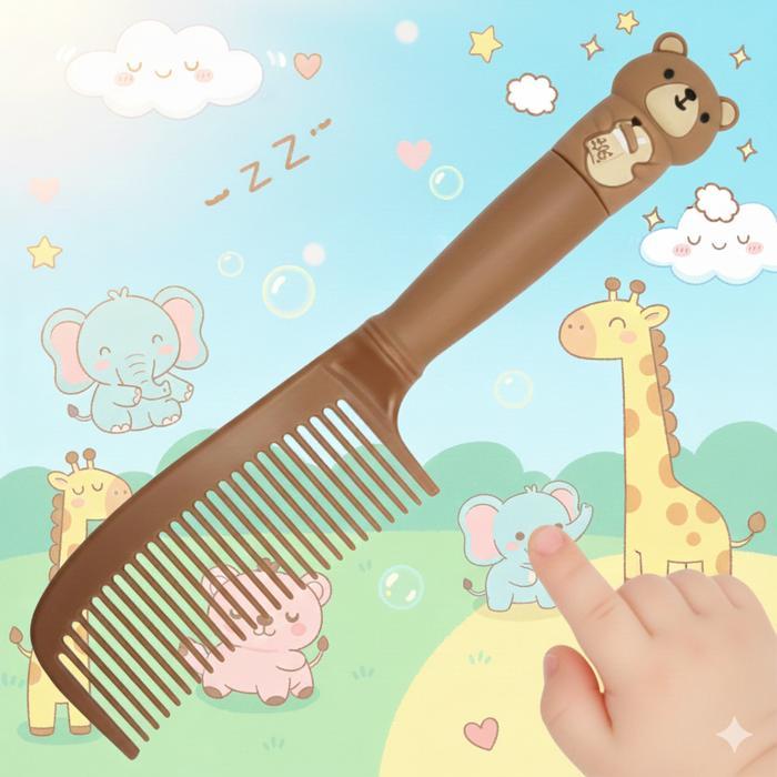 (Glowy Days) Sisir Rambut Wanita Anak Anak Lucu Aksesoris Gambar Beruang Mainan