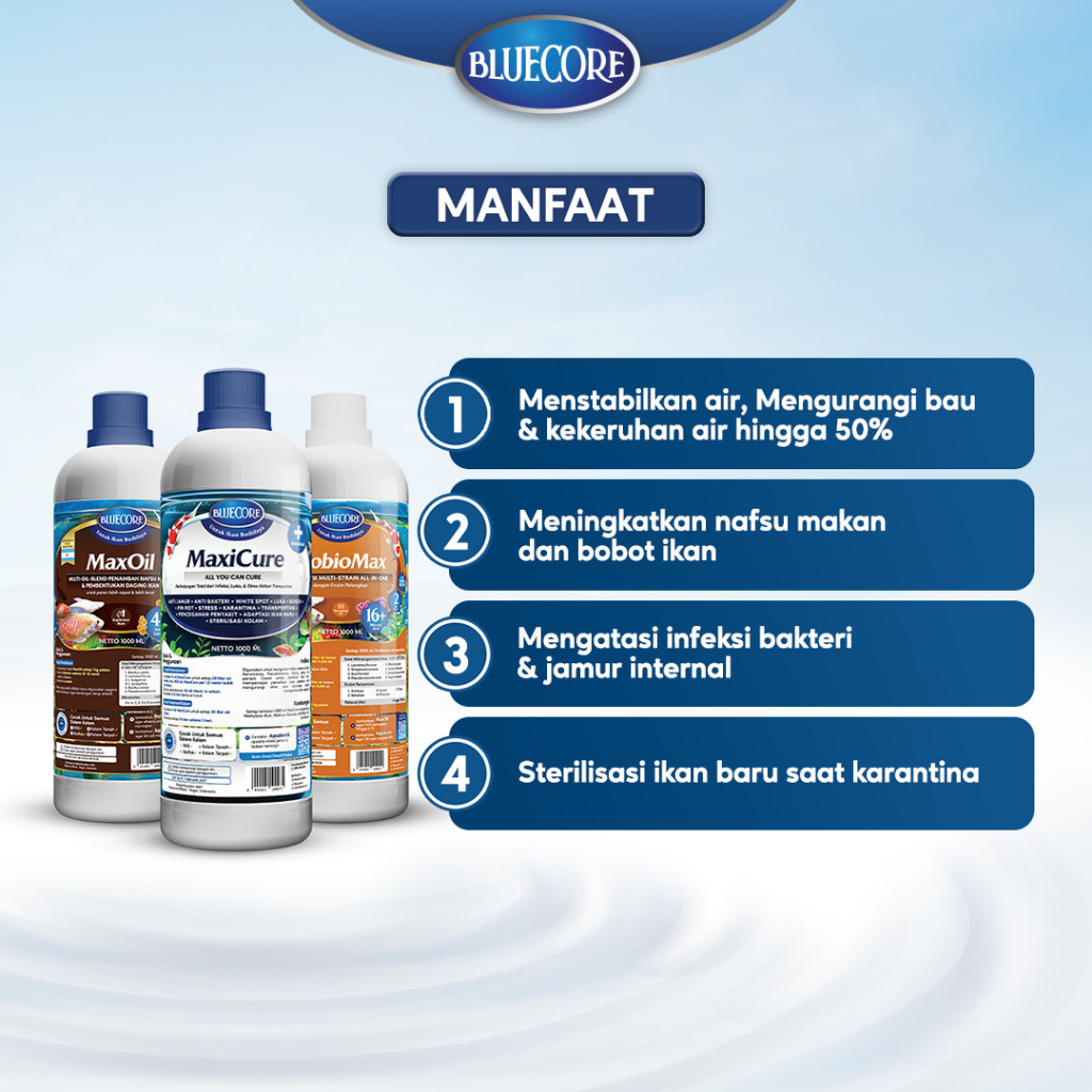 Bluecore Paket Probiotik Kolam Ikan Cepat Besar Vitamin dan Obat Ikan Lele Nila Patin