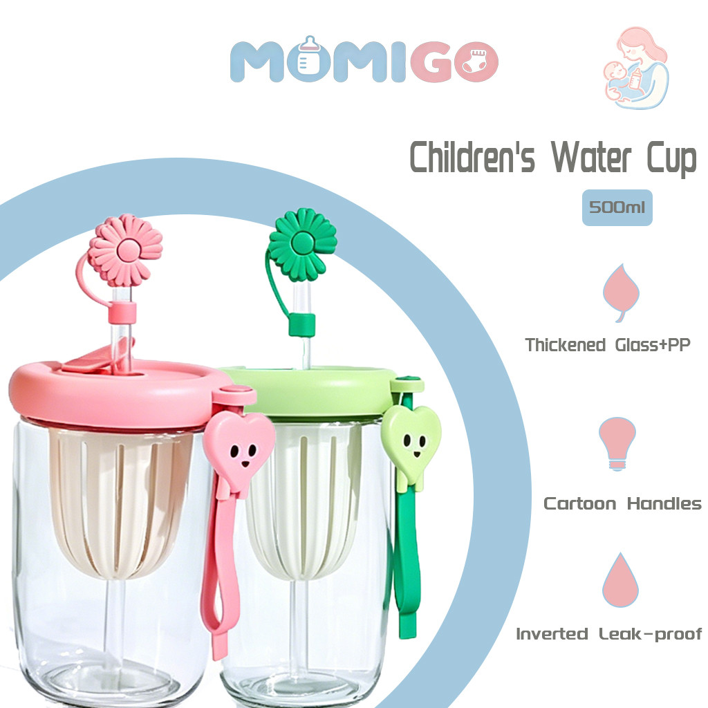 MOMIGO Tumbler Sedotan Dengan Tutup 500ml Collection Cangkir Plastik Cangkir Jerami