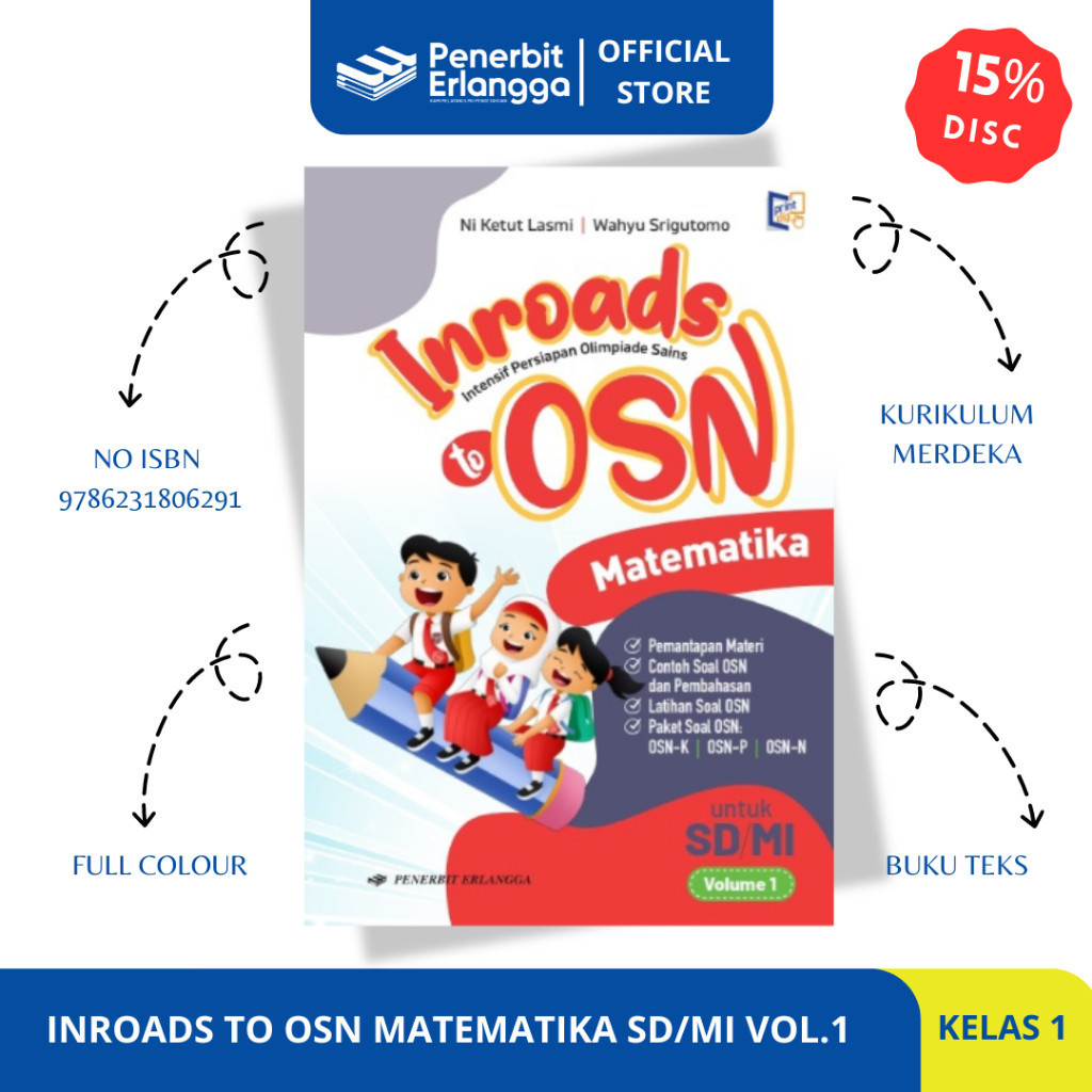 Buku Olimpiade: Inroads to Osn Matematika Sd/Mi Volume 1 - Erlangga