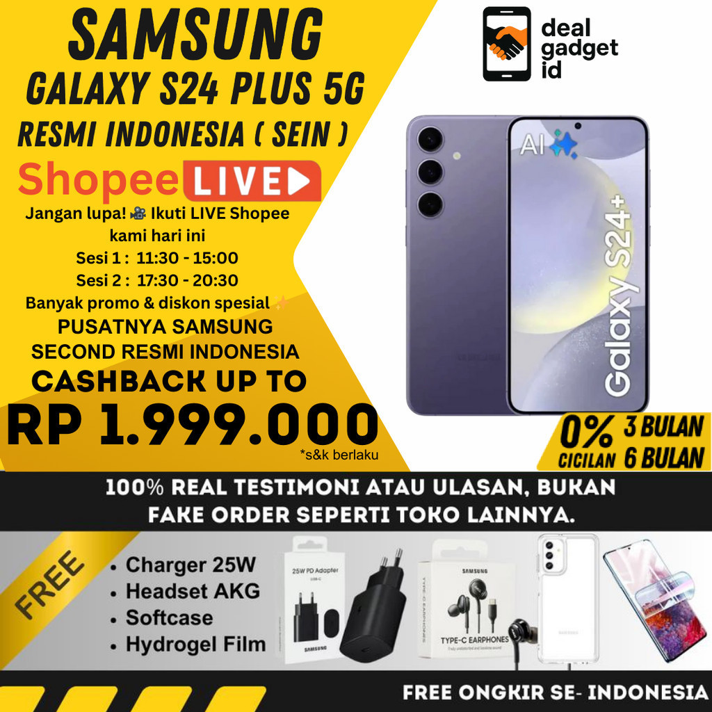 SEIN SAMSUNG GALAXY S24+ 5G 12/512GB 256GB | S23+ 8/512GB | S22+ 256GB 128GB Second Original