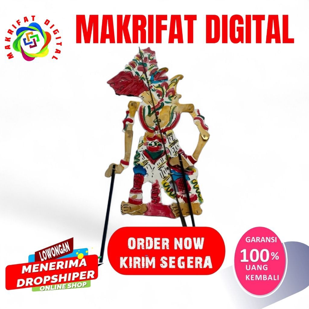 MAKRIFAT DIGITAL wayang kertas duplek Baladewa/Bolodewo tinggi -+30cm