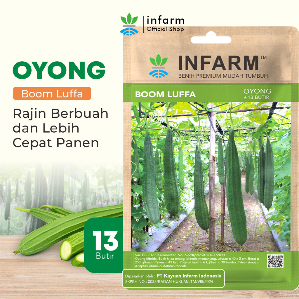 INFARM - Benih Oyong Boomlufa Unggul, Bibit Oyong Hhibrida Super Bibit Sayuran Buah Oyong Premium