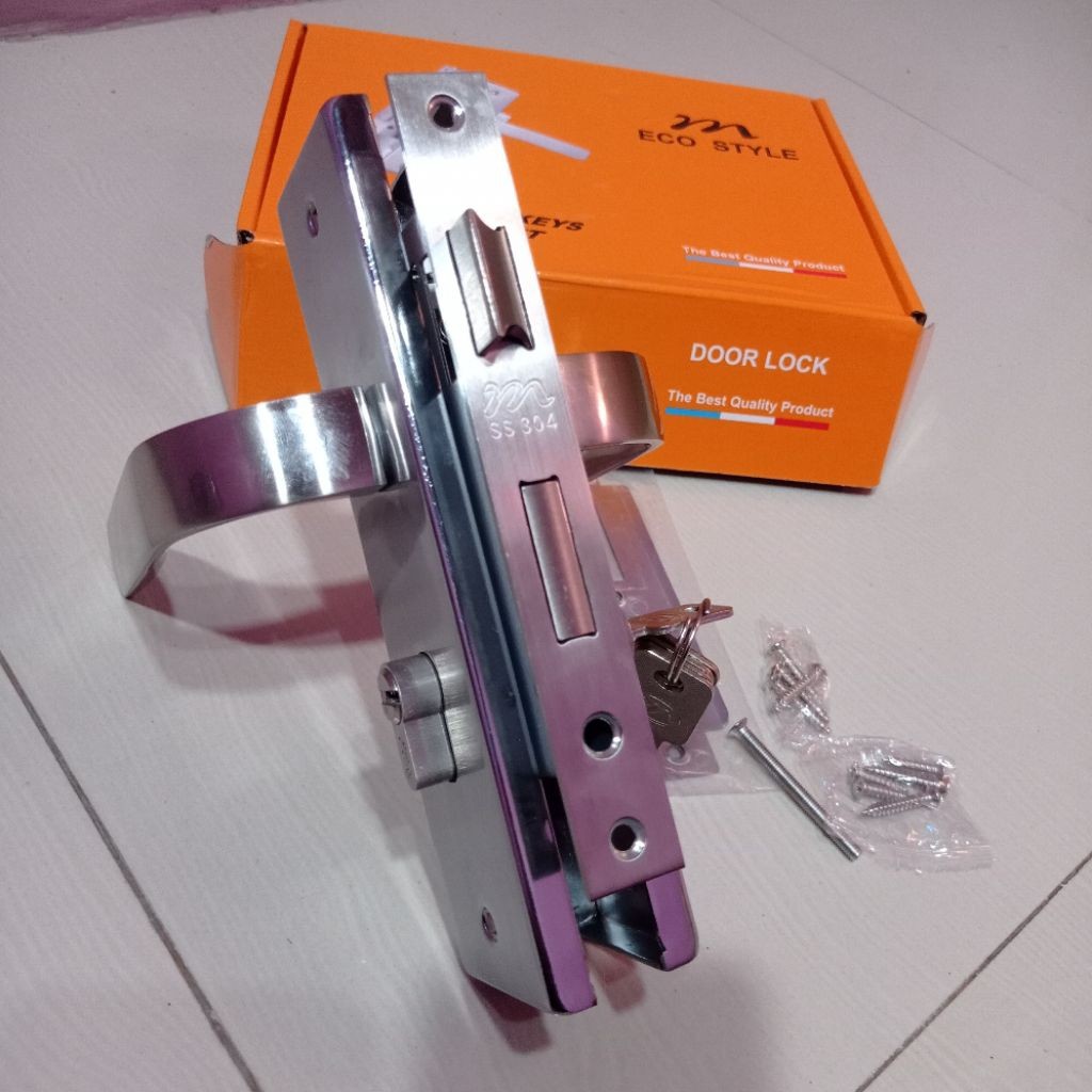 MAKNYIK STORE Kunci Pintu Tanggung Muller Handle Kamar Bagus / Slot Pintu Tanggung Muller Eco Stenli