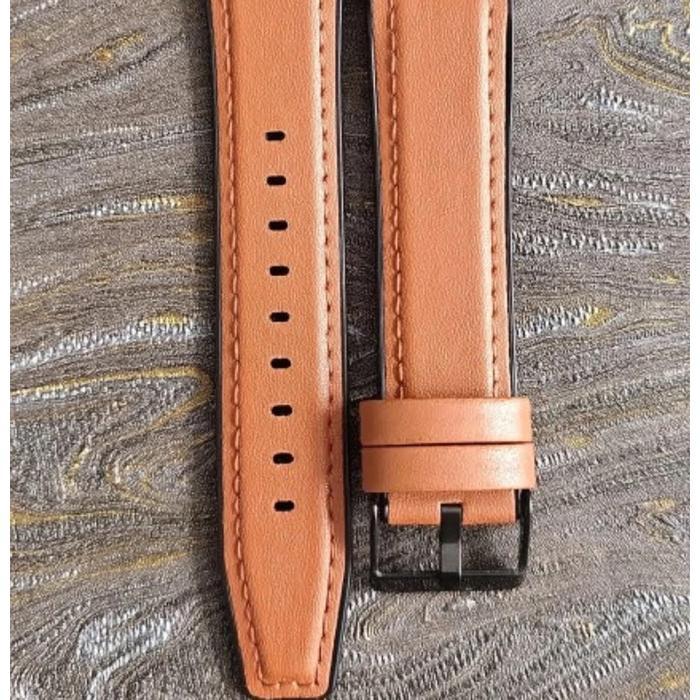 Huawei Watch GT 2 GT2 Pro Strap Kulit Leather Rubber Silicone Tali Jam - brown