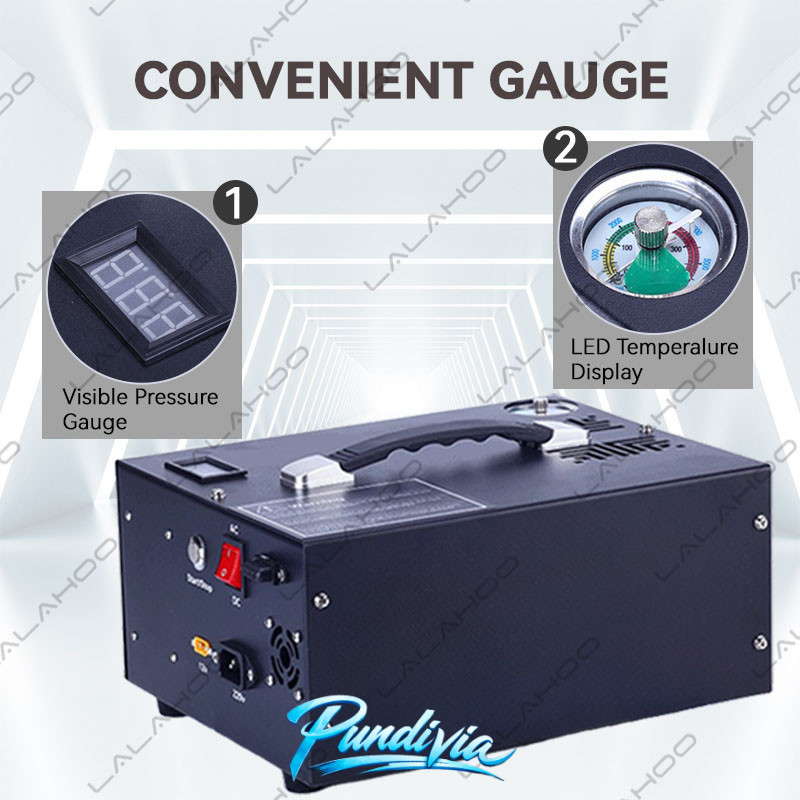 PUNDIVIA Kompresor Otomatis Mini Portable 12v Auto Stop 6000psi Kompresor Pcp Listrik 40Mpa Air Comp