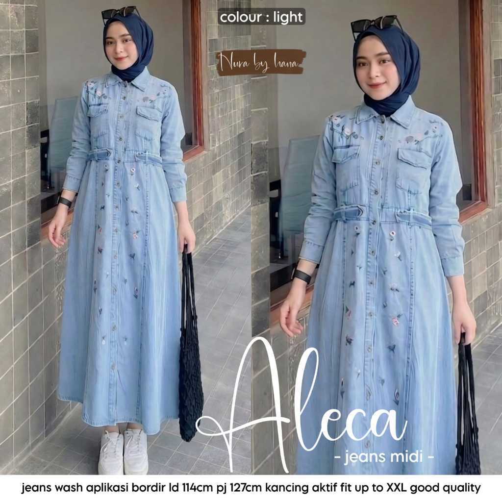 0305     ALECA JEANS MIDI DRESS by hANA FASHION STORE  // NOVIISTUFF