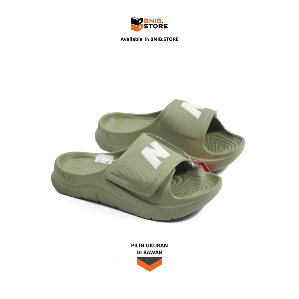 Sandal Pria NB 202Xa Velcro Slide Olive [SMASPTD1] Original