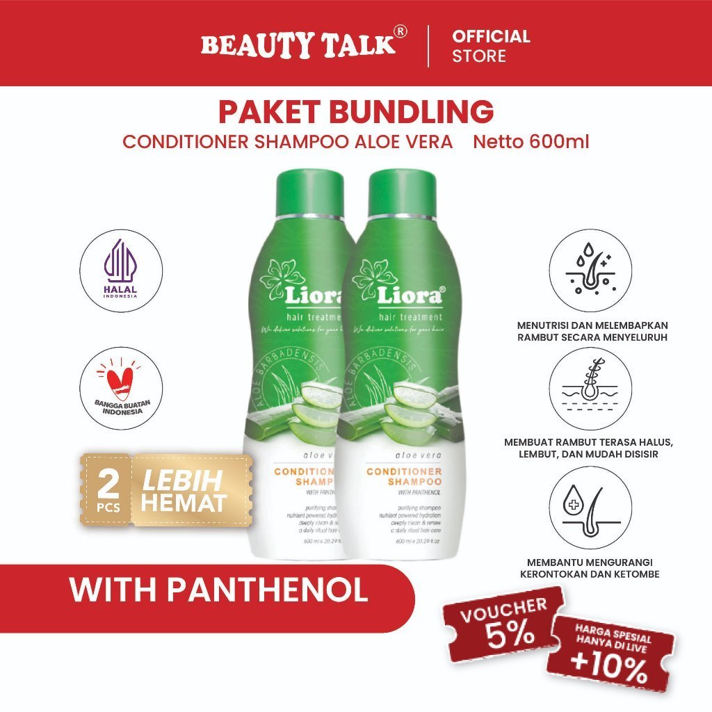 LIORA [Bundling hemat - 2 Pcs] Natural Shampoo - 600 ML