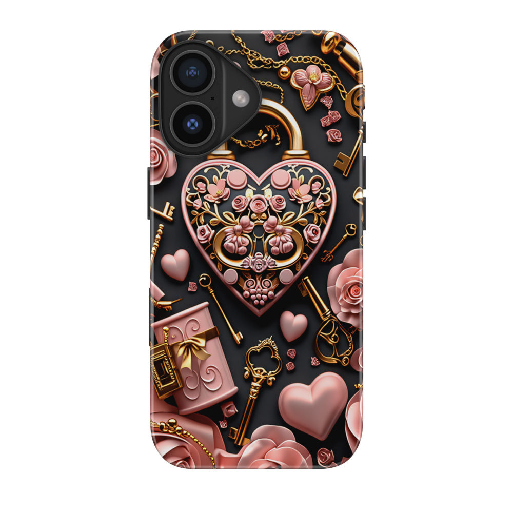 Magnetik Casing Cocok Untuk IPhone 17 16 15 14 13 12 11 Pro Max Air Plus Mini Case Heart Lock  IMD L