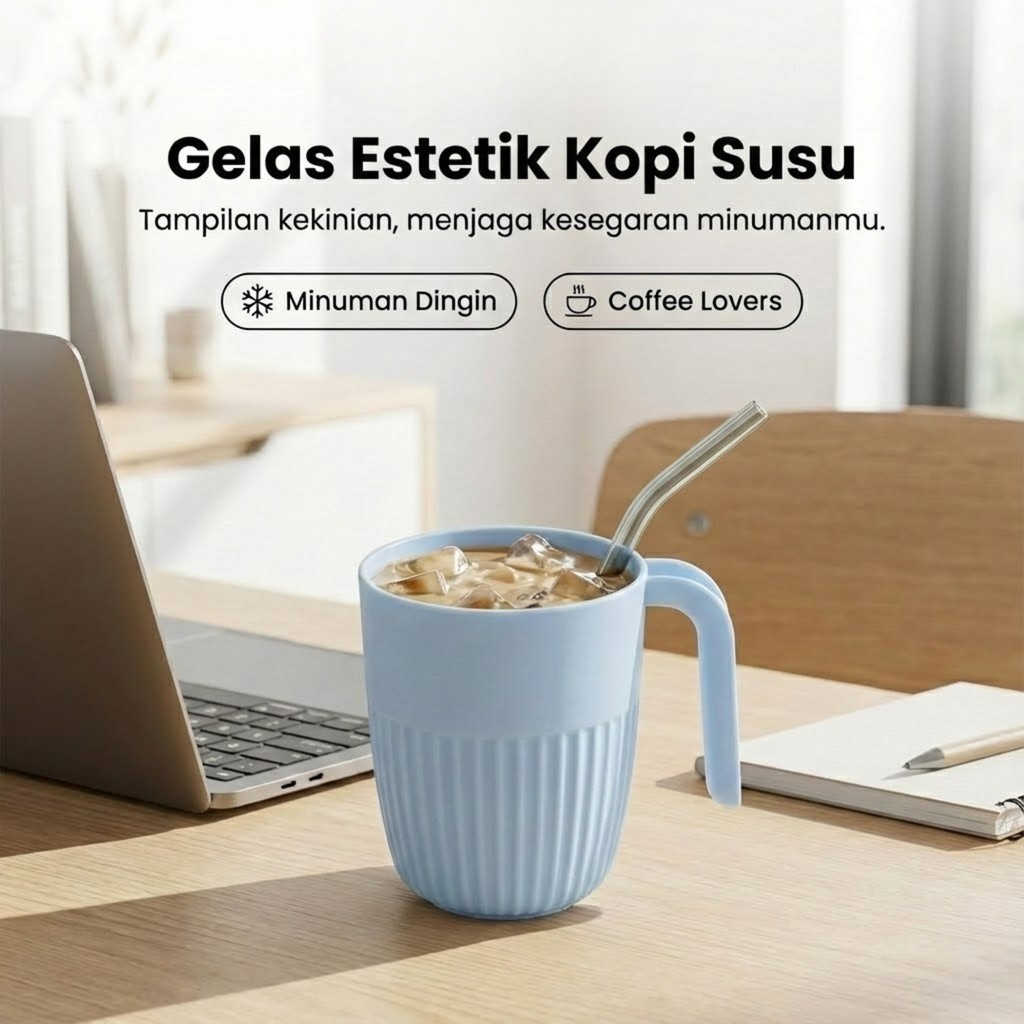 Cangkir Gelas Plastik / Gelas Es Teh / Gelas Bir / Gelas Kecil Gagang - Mug Minum Tahan Panas