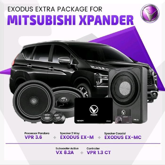 Venom Express Mitsubishi Xpander Paket Audio Mobil Plug and Play Processor Pandora VPR 3.6 Subwoofer