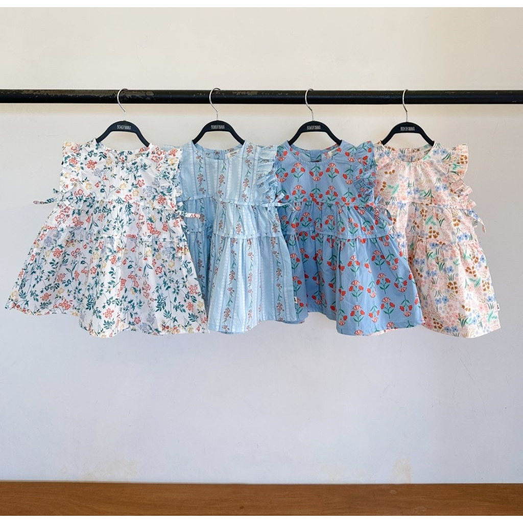 BOHOPANNA - FLORAL RUFFLE DRESS BOHOPANNA - DRESS ANAK - DRESS BAYI - BAJU ANAK - DRESS ANAK BOHOPAN