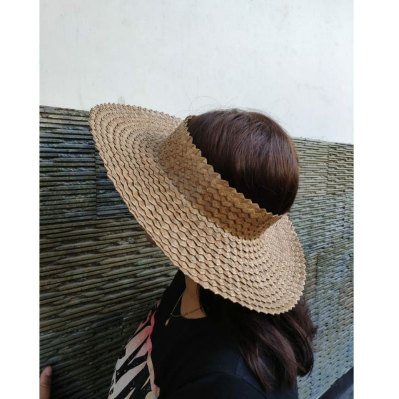 TRS - Topi Pantai Anyaman/ Topi Wanita / Topi Pantai Anyaman Lontar  terbaru