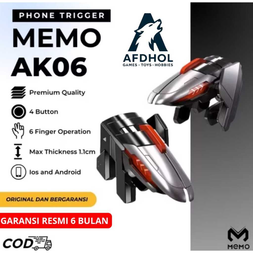 Bermain || MEMO AK06 FIRING TRIGGER CONTROLLER L1 R1 L2 R2 PUBG FF FPS SIX FINGER 6 JARI TRIGGER GAM