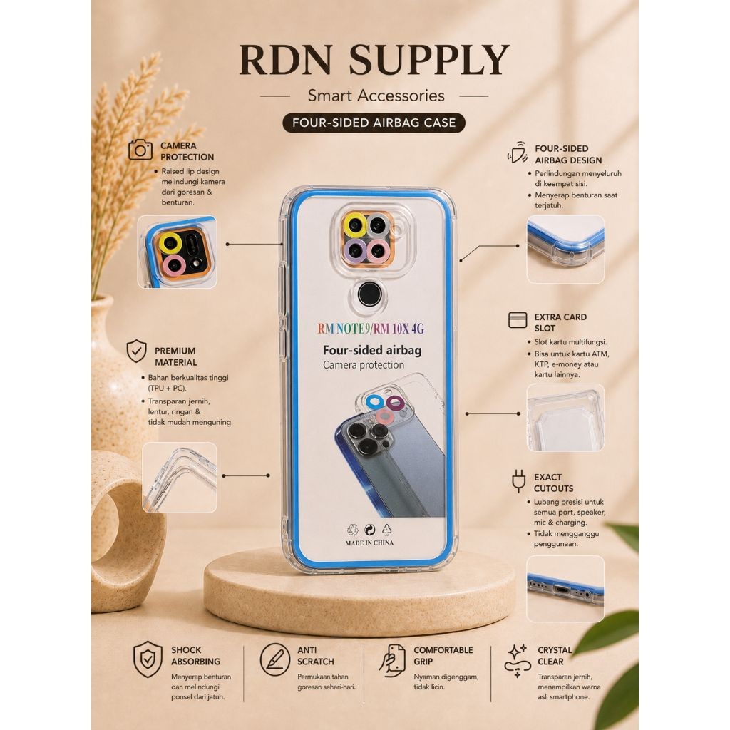Softcase Bening HP Redmi Not 9 - HP Redmi 10x 4G Premium Silicon