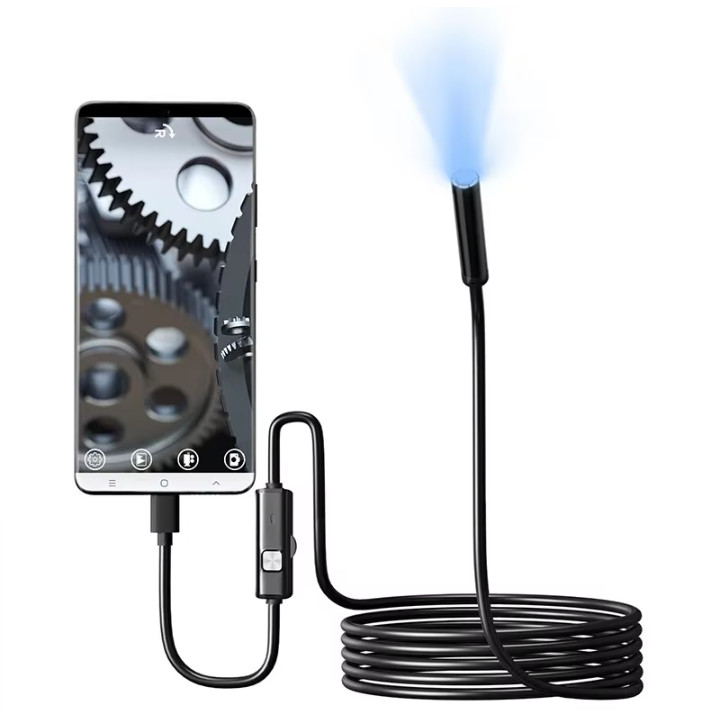 Kamera Endoskopi Industrial Endoscope Borescope 7.0mm 6 LED 2M - Industrial Endoscope 7mm Untuk Serv