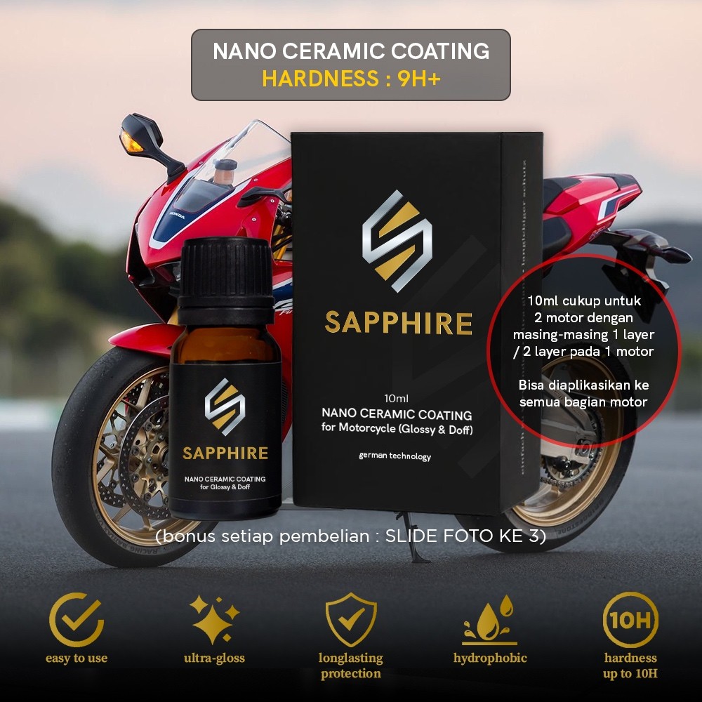 Sapphire Motorcycle Coating | Nano Ceramic Coating Body Motor Doff & Glossy Pengkilap