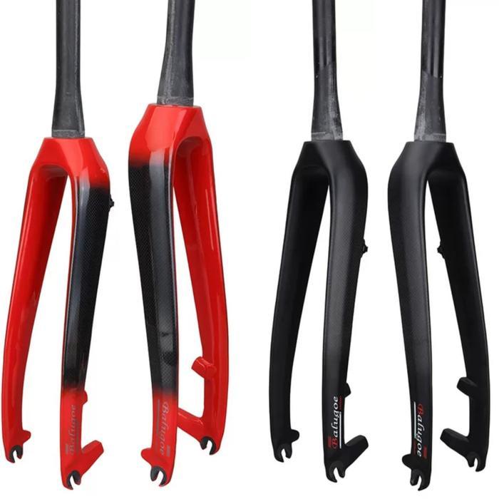 Ready Balugoe Fork Carbon Rigid Tapered Fork Taper Sepeda Roadbike MTB Grave - Hitam