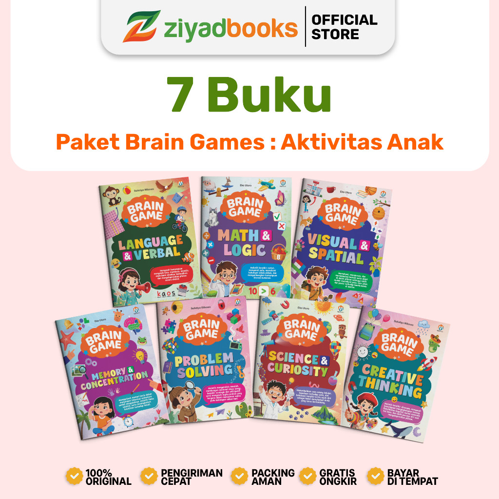 Bintang Kelas - (ISI 7 BUKU) Paket Brain Game -  Paket Buku Asah Motorik dan Stimulasi Anak TK SD