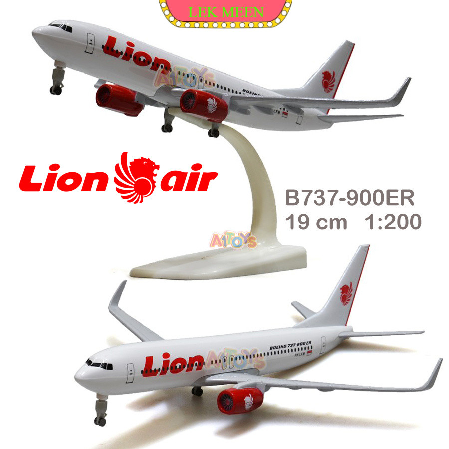 lekmeen- Diecast Pesawat Lion Air Boeing B737-900ER 19 cm 1:200
