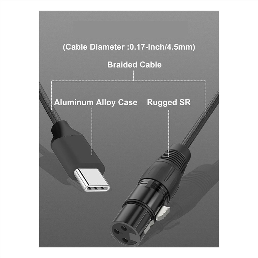 A75T 3X XLR to USB C USB C to XLR for Phone to Microphone XLR to USB Cable for Tablet, Laptop and Ot