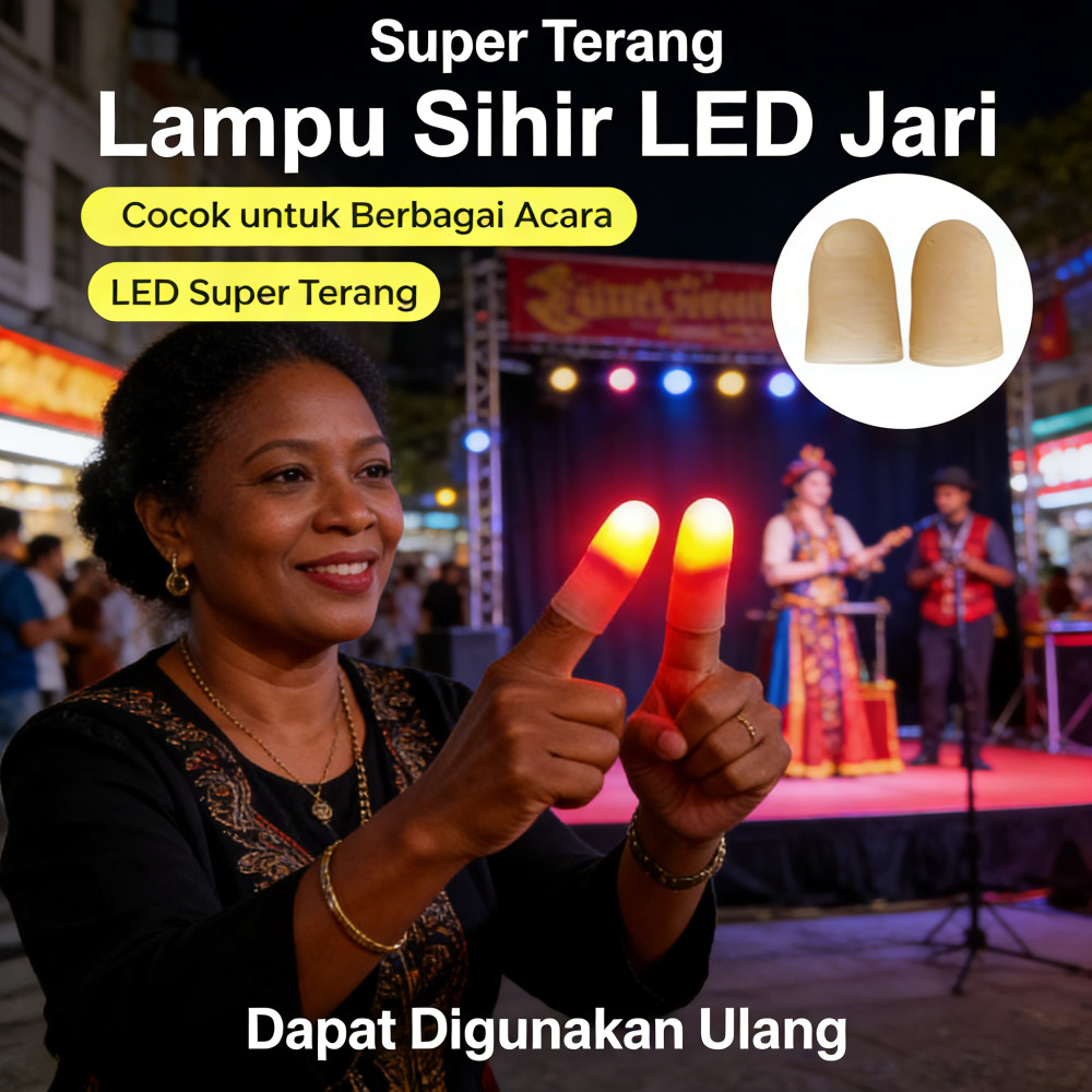 Menyala Alat Sulap 2pcs Jempol Untuk Pertunjukan Lampu Jari Sulap Jari